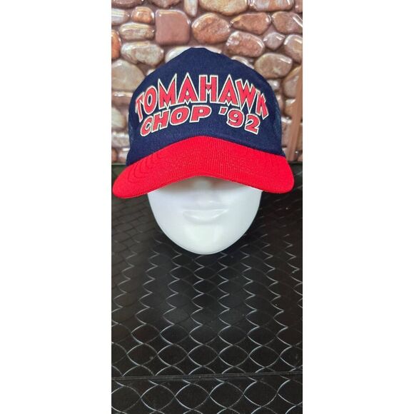 Vintage 1992 Atlanta Braves Tomahawk Chop Truckers Cap - Picture 1 of 7